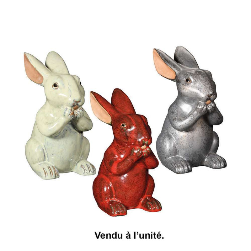 Lapin Jano Japandi : terre cuite, h.20cm