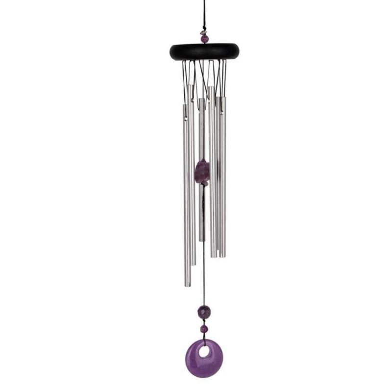 Carillon Chakras Améthyste en aluminium violet - H
