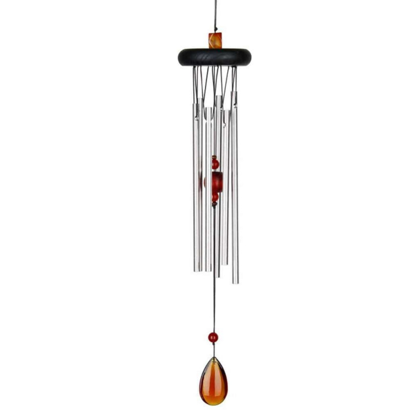 Carillon Chakras Ambre en aluminium marron - H. 44