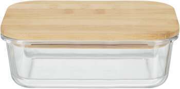 Lunch box : rectangle, verre/bambou, 52cl