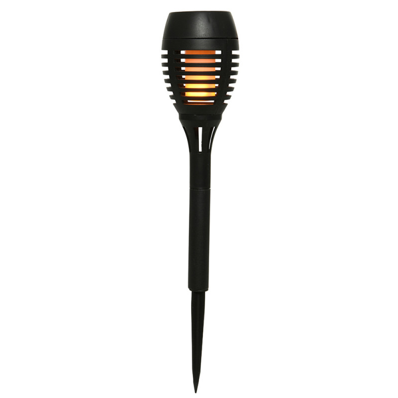 4 torches solaires, effet flamme - H. 27xD. 7,5cm