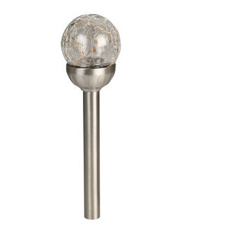 Borne solaire LED Conga en inox et globe en verre