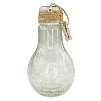 Ampoule solaire Happy à poser en verre craquelé -
