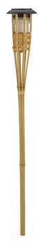 Torche solaire à planter bambou naturel - 8,5x8,5x