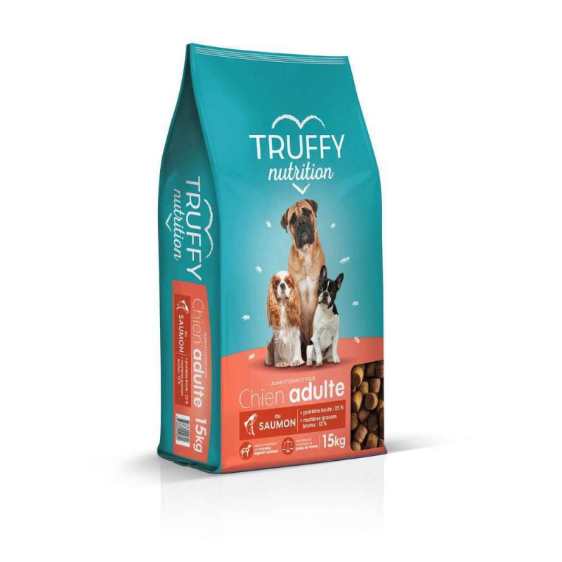 Croquettes au saumon pour chien adulte 15kg