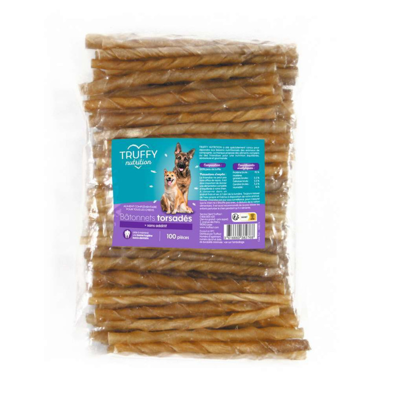 Bâtonnets torsadés pour chien Truffy nutrition x10