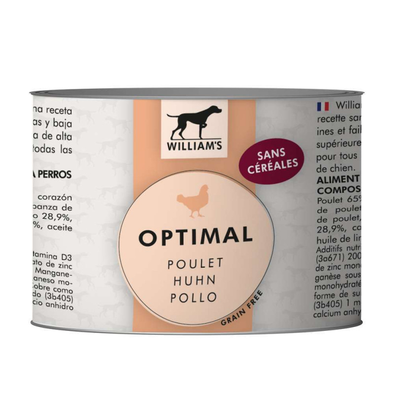 Terrine pour chien au poulet aliment humide sans c