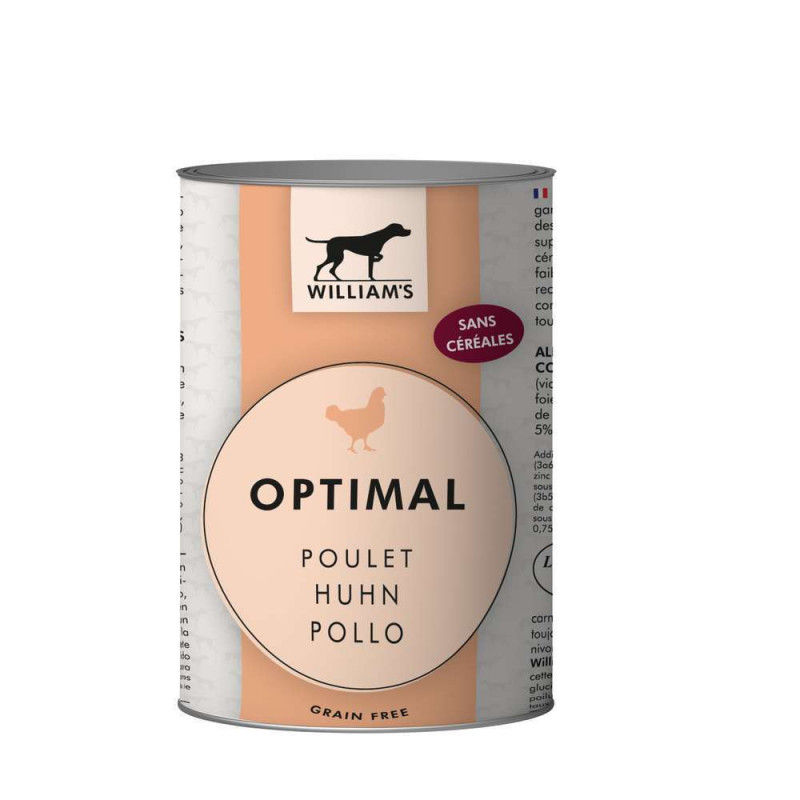 Terrine pour chien au poulet aliment humide sans c