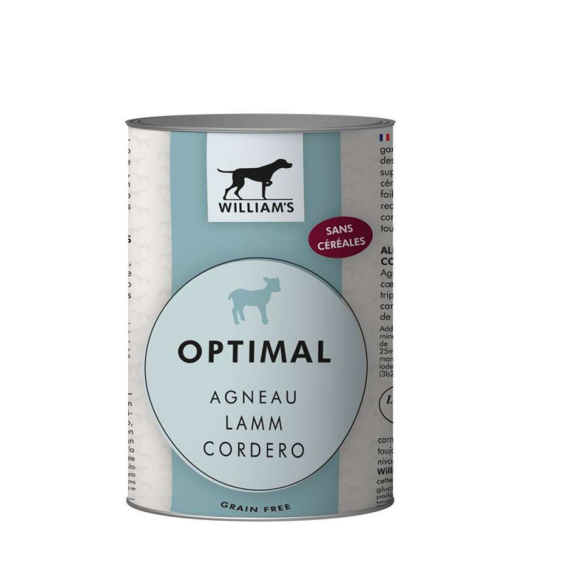 Terrine pour chien à l'agneau aliment humide sans