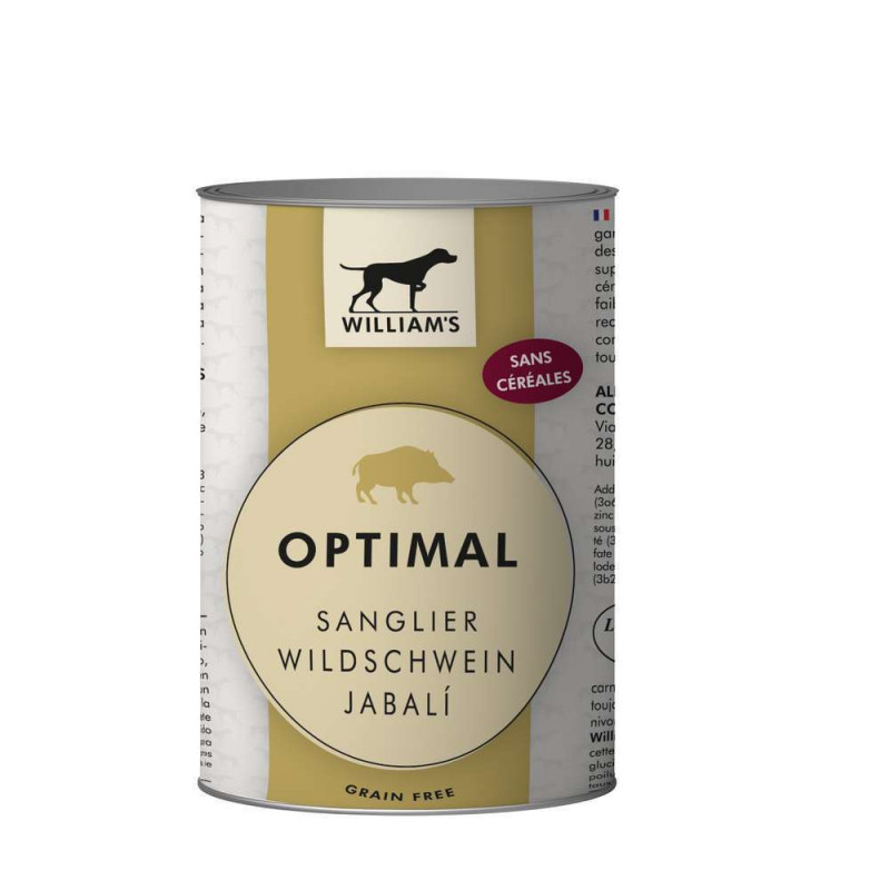 Terrine pour chien au sanglier aliment humide sans