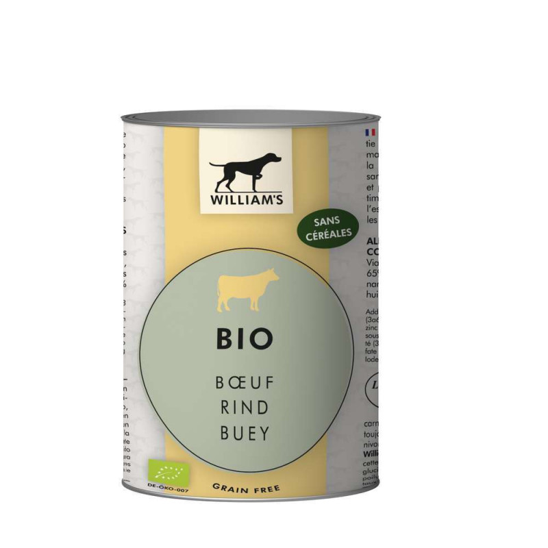 Terrine pour chien au buf aliment humide sans cér