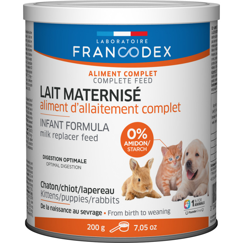 Lait maternisé pour chiot, chaton et lapereau 200g