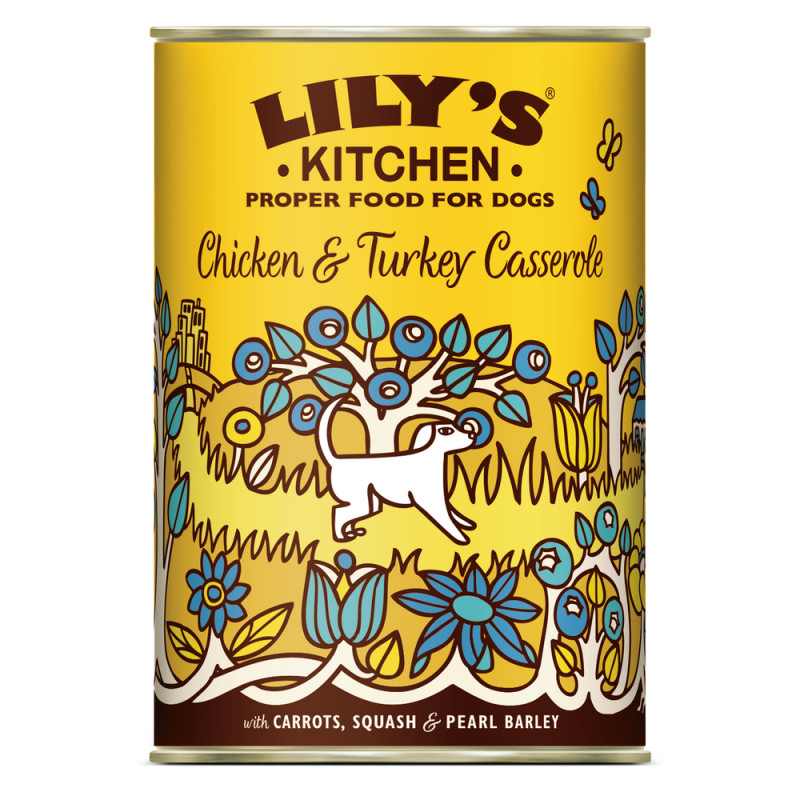 Pâtée pour chien poulet et dinde . 400g casserole