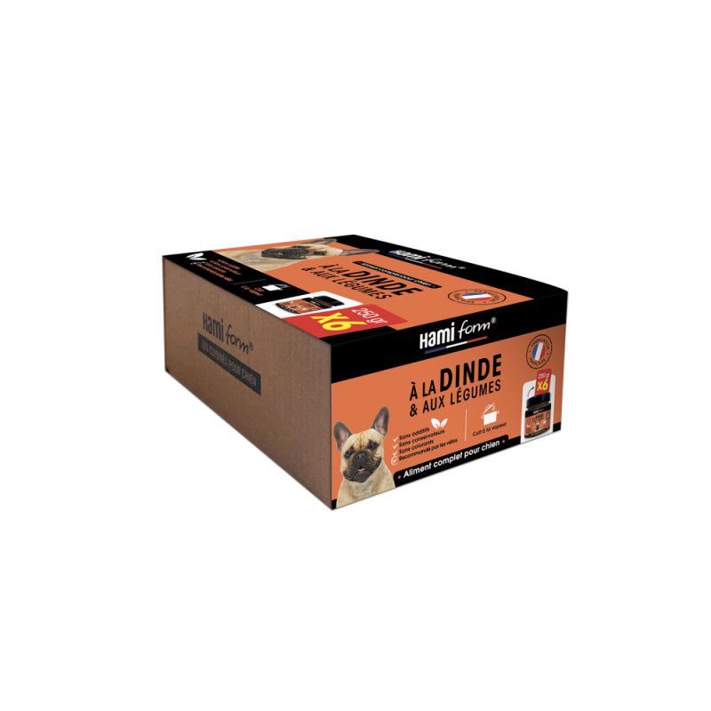 Pack de 6x250g - Cuisinés pour chien à la dinde et