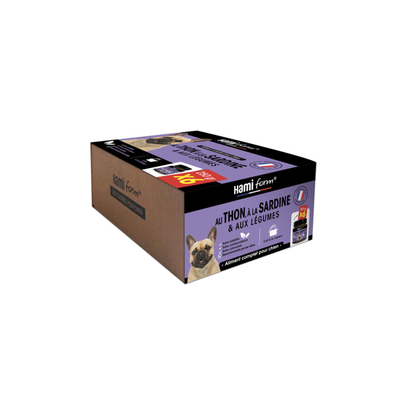 Pack de 6x250g - Cuisinés pour chien au thon, sard