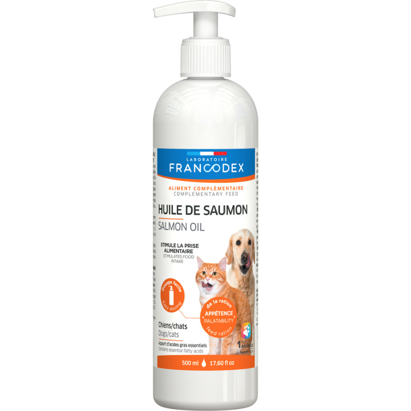 Huile de saumon pour chien et chat 500ml