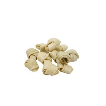 Friandise chien os noué blanc : 7 cm x 6