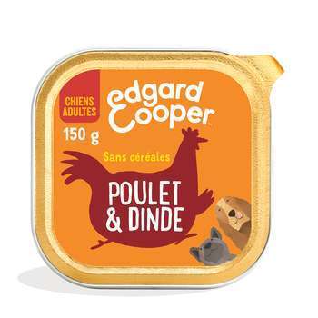 Barquette Edgard&Cooper poulet et dinde pour c
