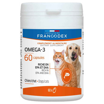 Capsules oméga-3 pour chien et chat  x60