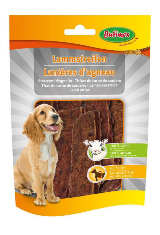 Lanières d'agneau pour chien 100g