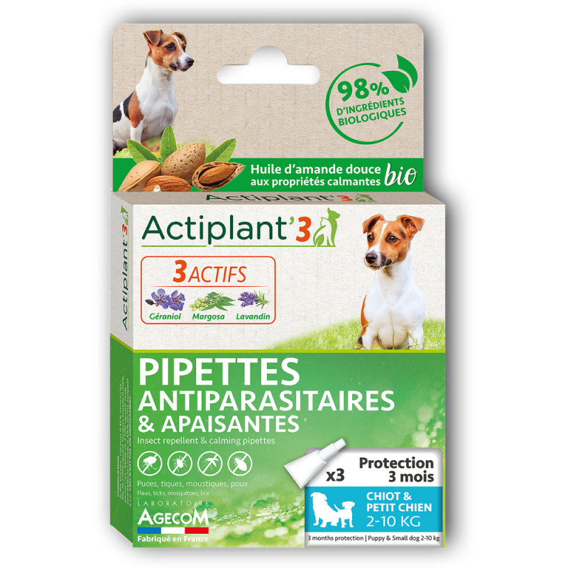 Pipettes antiparasitaire & apaisante chiot et peti