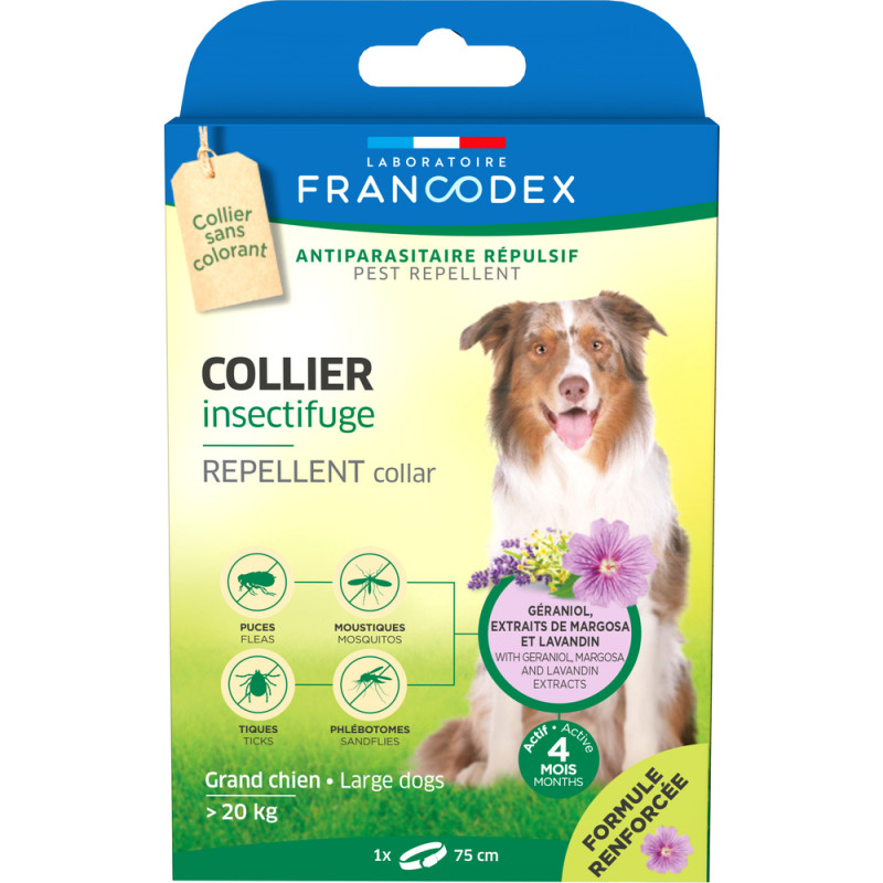Collier insectifuge pour grand chien 20kg