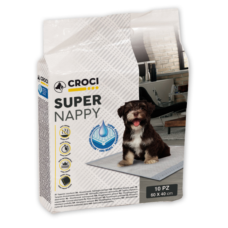 Tapis hygiénique super nappy pour chien 60x40 50 p