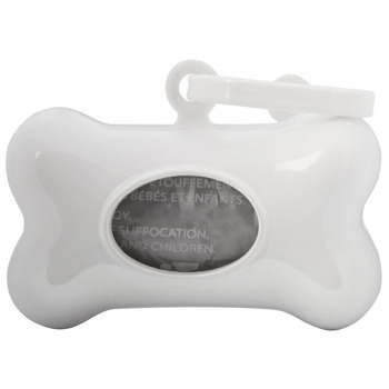 Distributeur ramasse crottes + sachets: blanc