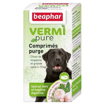 Comprimés Digestive Vermi Pure pour Grand Chien -