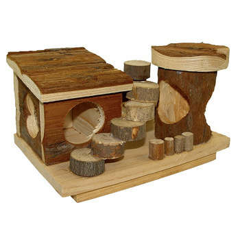Maison cottage : bois, hamster/souris, L.20cm
