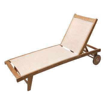 Bain de soleil Maya bois d'eucalyptus assise toile