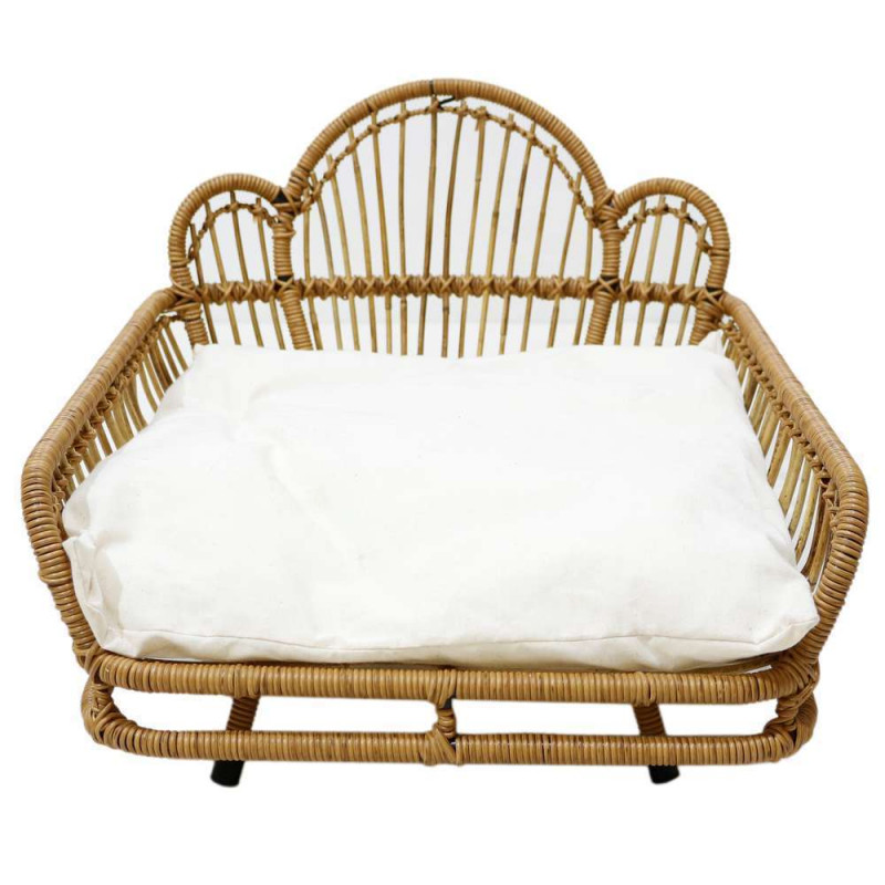 Banquette rotin pour chat 47 x 56 x H37cm