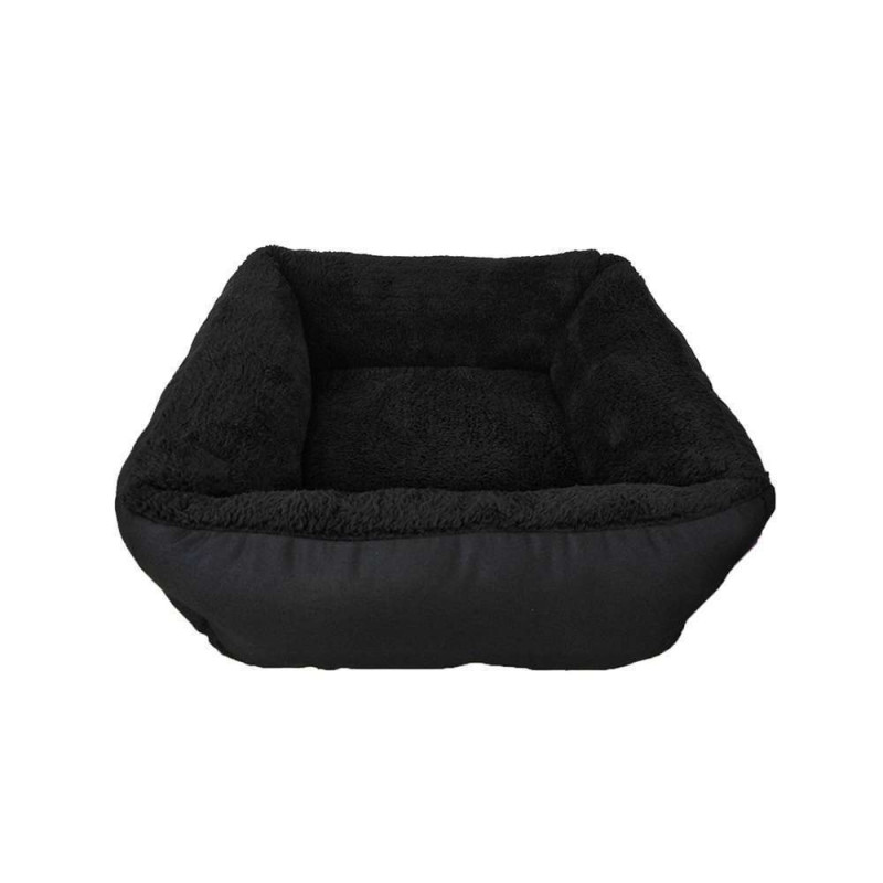 Coussin Carré Doux Noir pour chien  S