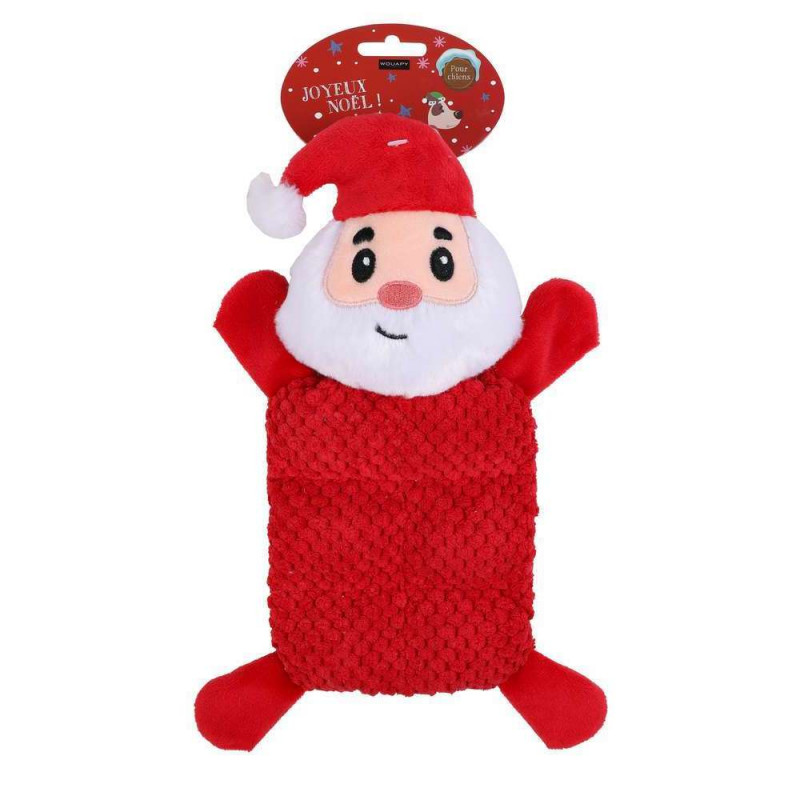 Jouet peluche plate père noël avec sifflet pour ch