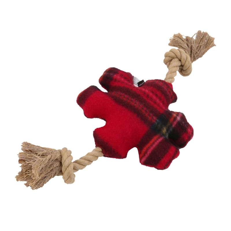 Jouet pour chien 2 en 1, peluche flocon avec corde