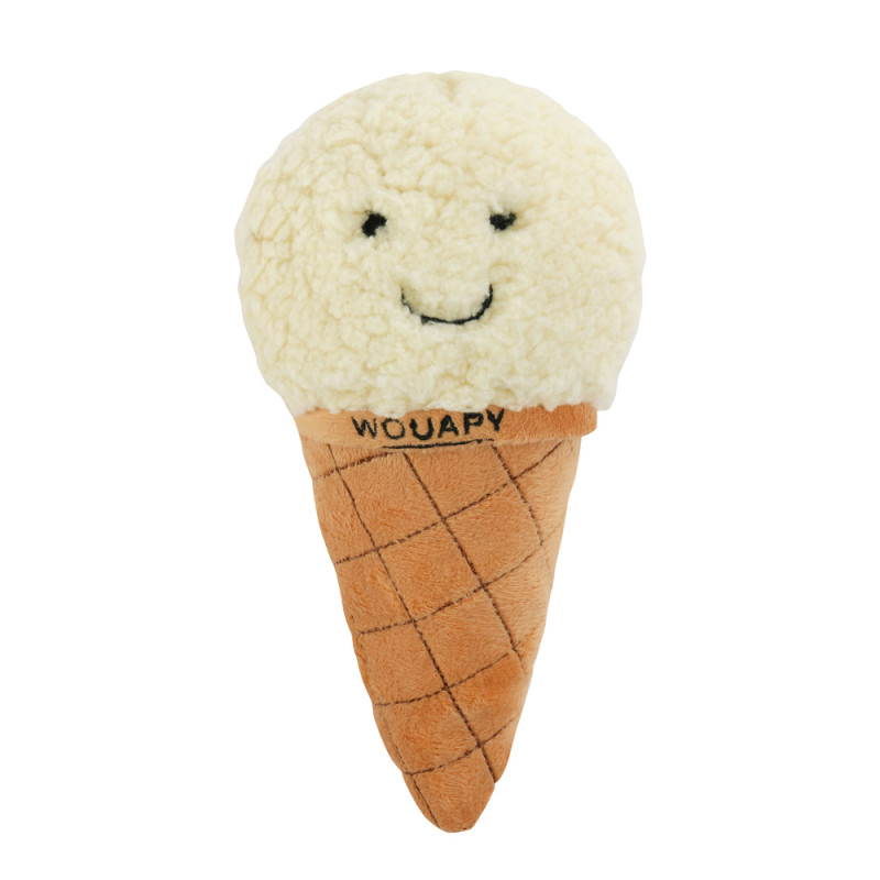 Jouet pour chien : peluche cornet de glace - H. 23