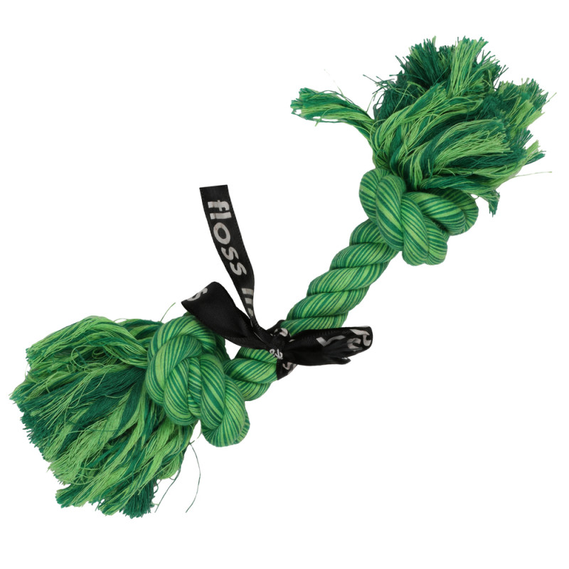 Jeu pour chien, corde verte 2 nuds 'Do you even f