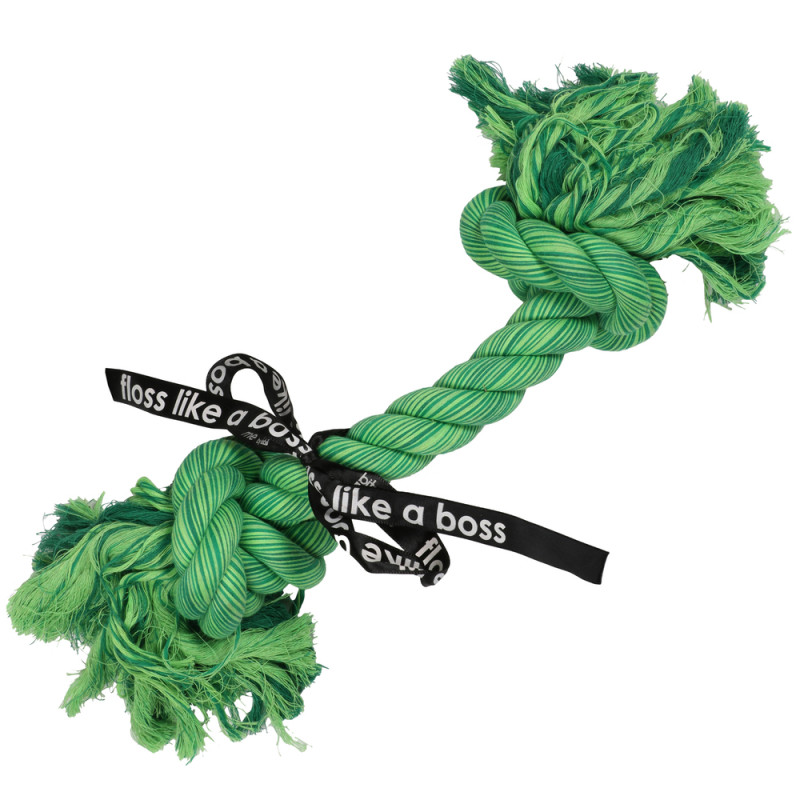 Jeu pour chien, corde verte 2 nuds 'Do you even f