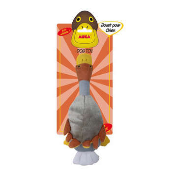 Jouet chien : peluche canard sonore, 35cm