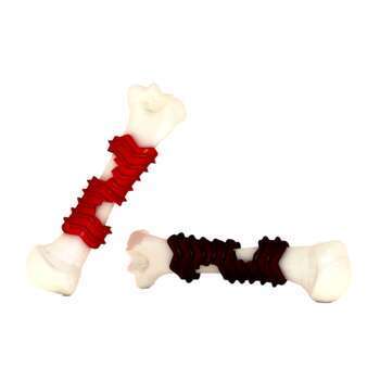 Jouet chien os nylon + caoutchouc dental T. S