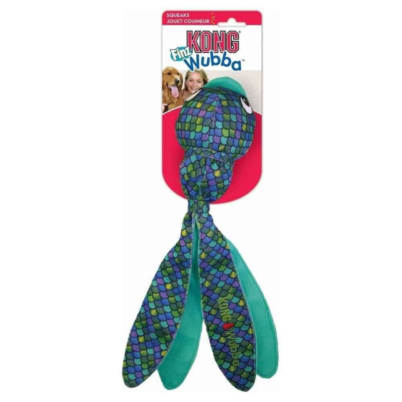Jouet KONG Wubba Finz Pink Small pour chien : pois