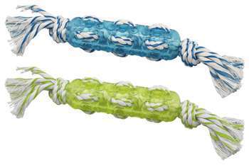 Jouet Chien Stick Noue Tpr+Corde 18cm