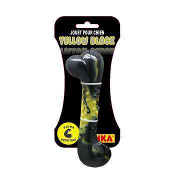 Jouet Chien Os Tpr Yellow Black Combo 18,5cm