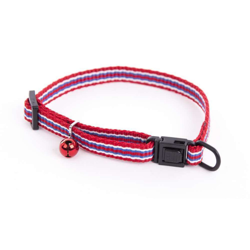Collier Trio pour Chat en Nylon Rouge 10-20/30