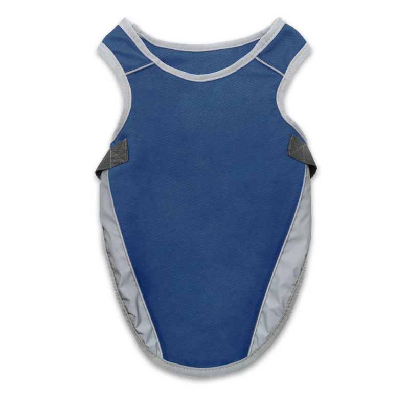 Gilet rafraichissant bleu pour chien 30cm