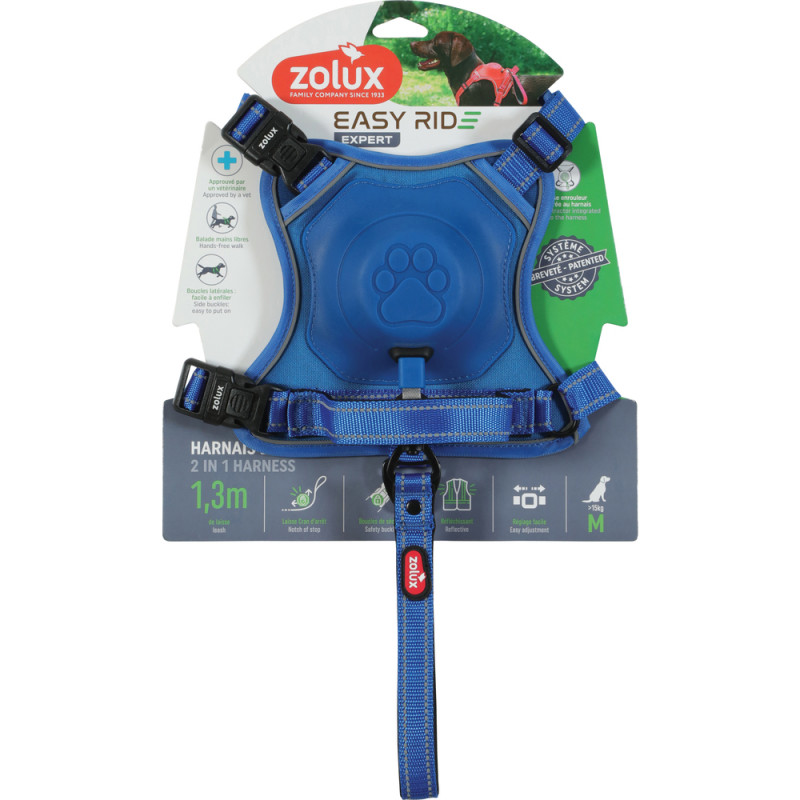 Harnais Easyride pour chien, coloris bleu - taille