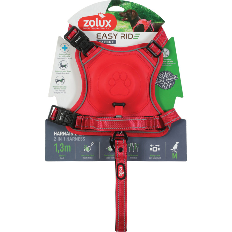Harnais Easyride pour chien, coloris rouge - taill