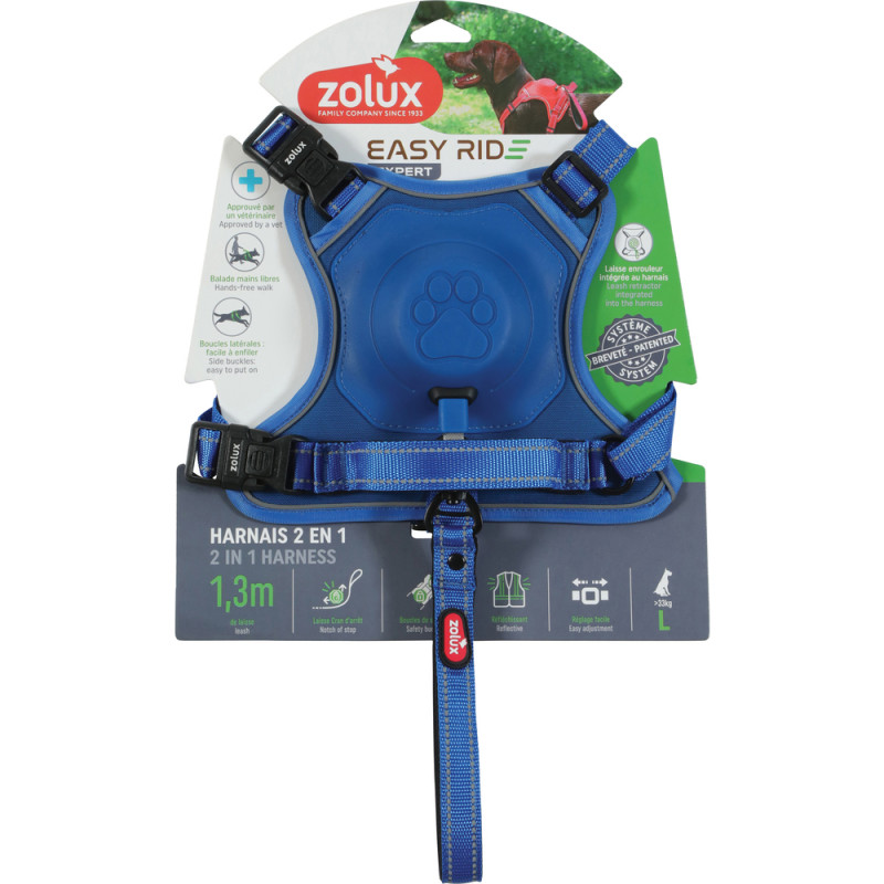 Harnais Easyride pour chien, coloris bleu - taille