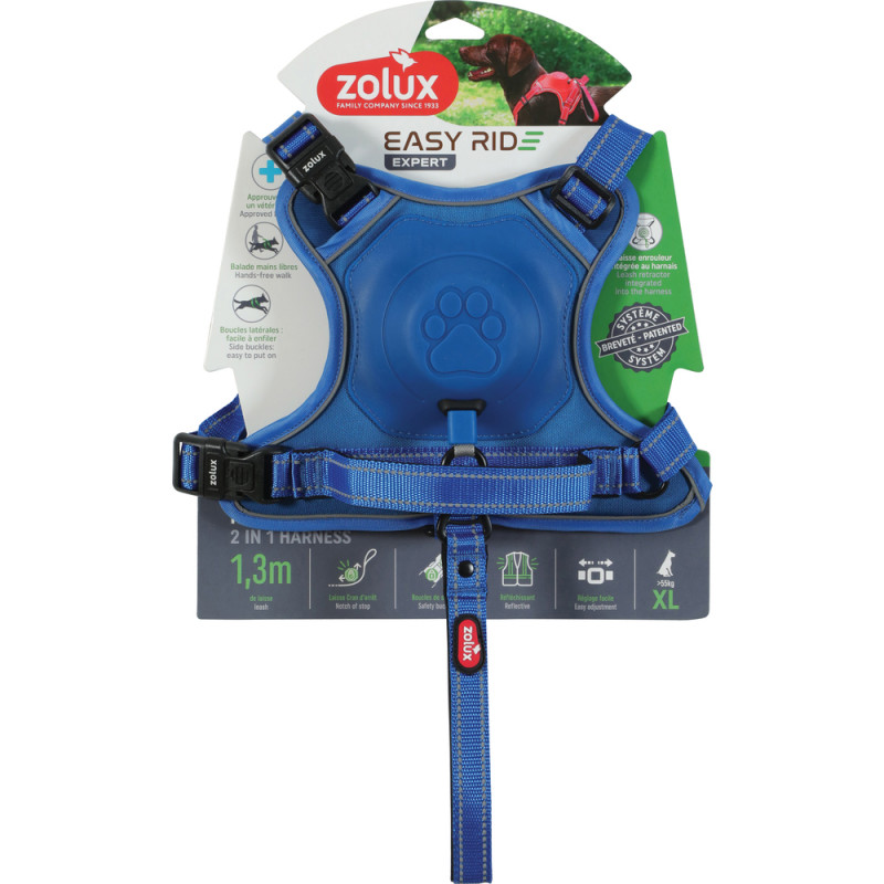 Harnais Easyride pour chien, coloris bleu - taille
