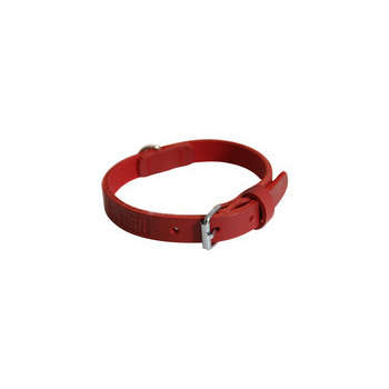 Collier chiens bords ronds: rouge L.20/45cm